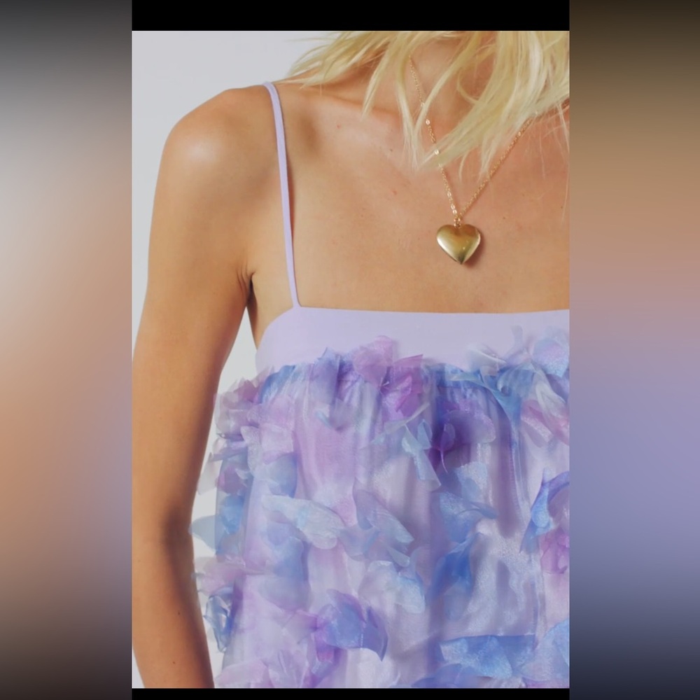 Free People Rainbows Deluxe Mini Dress Color: Blue Purple Combo - Picture 4 of 11